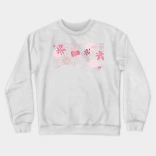 Abstract pink flower baby girl illustration Crewneck Sweatshirt